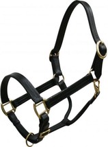 Horse Size Premium Triple Stitched Black Genuine Leather Halter Head Collar - £23.57 GBP
