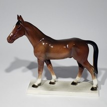 VTG Hertwig Katzhutte Porcelain Brown Horse Figurine On Base Germany 1914-1945 - £26.27 GBP