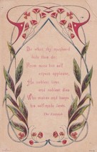 Do What Thy Manhood Bids Thee Do Poem 1914 Hartville Ohio Postcard C47 - £2.38 GBP