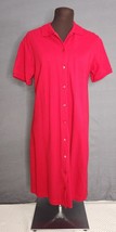 Talbots Holiday Red Polo Shirt Midi Dress Short Sleeve Button Front Size... - £15.94 GBP