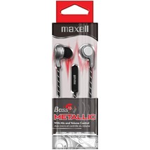 Maxell Headphones Earbuds Metallic In Ear 199600 Bass 13 with Microphone Silver - £6.14 GBP