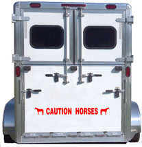 Caution Horses Reflective Decal Safety Sticker American Quarter Truck Tr... - £23.12 GBP