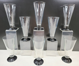 8 Luminarc Domino Signature Black Pilsner Glasses Set Elegant Cristal Fr... - £78.62 GBP