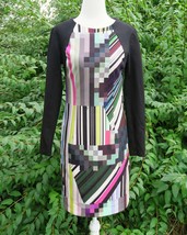 Trina Turk Jersey Sheath Dress Long Sleeves Geometric Print Size 4 - £39.94 GBP