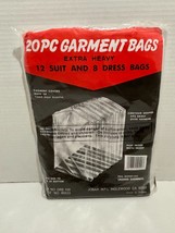 Jobar 20 Piece Garment Bag Extra Heavy Clear Poly Plastic 12 Suit &amp; 8 Dr... - £9.25 GBP