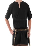 Medieval Black Color Renaissance Tunic for Armor Reenactment Theater  - £54.51 GBP