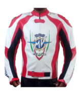MEN'S AGUSTA MOTOGP MOTORCYCLE/MOTORBIKE RACING LEATHER JACKET  - $169.99