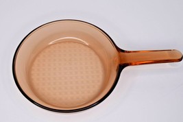 Corning Ware Visions Amber Glass 7&quot; Fry Saute Pan Waffle Bottom - £10.11 GBP