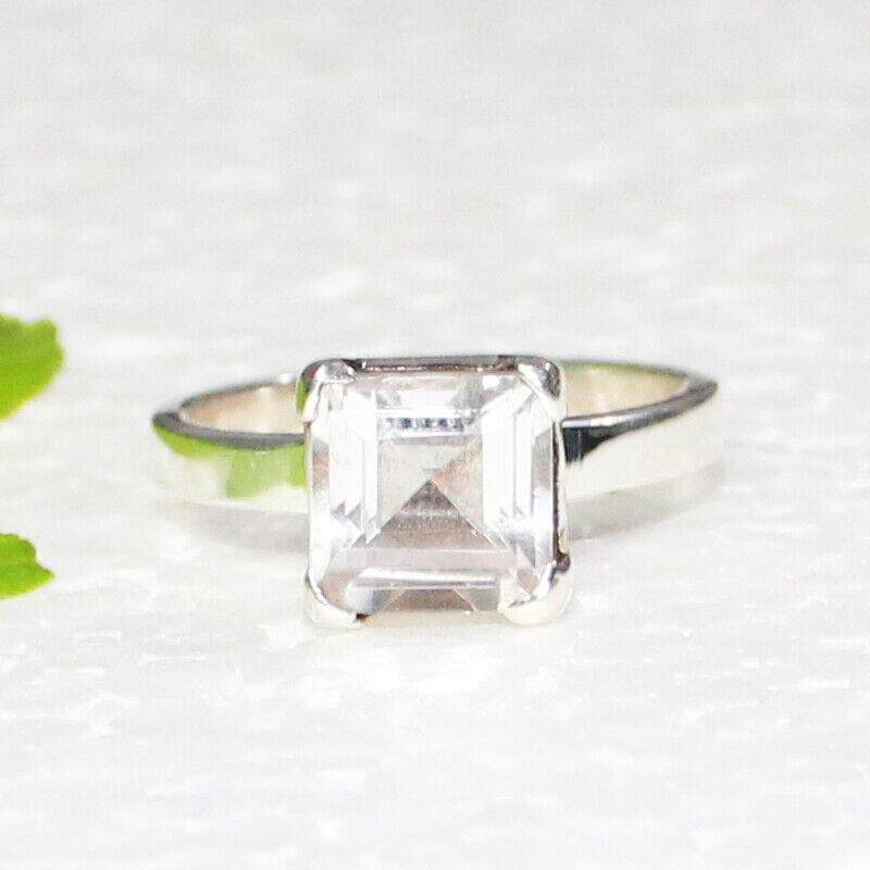 925 Argent Sterling Bague Cristal Handmade Bijoux Gemstone Ring Cadeau pour Elle - £28.28 GBP