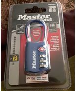 MASTER LOCK 4688 DBLU Luggage Padlock,1  2/3",Oval, Blue Flexible Shackle - $14.99