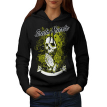 Wellcoda Santa Muerte Skull Womens Hoodie, Death Casual Hooded Sweatshirt - £29.06 GBP