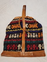 Handmade Rug Bag Boho Purse Leather Strap Woven Southwest w/ Matching Coin NEW - £23.52 GBP