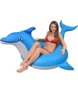 GoFloats Dolphin Pool Float Party Tube - Inflatable Rafts for Adults &amp; Kids - £24.69 GBP