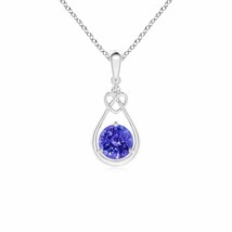ANGARA 5mm Natural Tanzanite Knotted Heart Pendant with Diamond in Silver - £125.76 GBP+