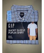 Gap Short Sleeve Poplin Shirt Men’s Size LG Asher Plaid Burt Delf - $22.77