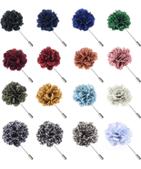 16 Pieces Flower Men&#39;S Lapel Pins Handmade Satin Boutonniere Pin for Sui... - £14.18 GBP