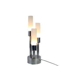 Vtg 70s Mid Century Modern MCM Robert Sonneman Chrome Tiered Candle Lamp Light - £391.42 GBP