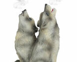 Ebros Howling Twin Gray Wolves Incense Burner Figurine 5.5 Inch Tall - $26.99