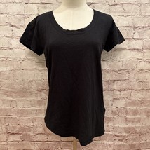 MADEWELL Womens Black Short Sleeve Scoop Neck Tee Shirt Organic Cotton X... - $16.80