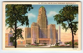City Hall Building Mc Kinley Monument Buffalo New York Postcard Curt Tei... - $9.69