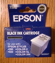 (Qty 6) GENUINE OEM Epson Black Inkjet Print Cartridge S020047 Exp 2005 Sealed - $9.85