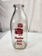 Meadow Gold Milk Bottle One Quart Duraglas 1949 Streator Illinois - $14.84