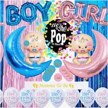 Party Pops Gender Reveal Kit - Celebrate with Boy or Girl Balloons, 36&#39;&#39; Confett - $38.60