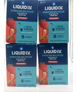 (4) Liquid I.V.  Electrolyte Mix Hydration Multiplier 15 Strawberry COMB... - $65.10