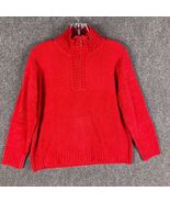 Draper&#39;s &amp; Damon&#39;s 1/4 Zip Sweater Women&#39;s Petite Medium PM Red 100% Acr... - €13,70 EUR