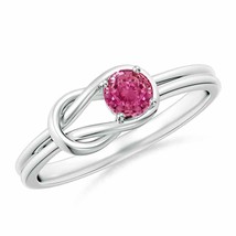 ANGARA 4mm Natural Pink Sapphire Solitaire Infinity Knot Ring in Sterling Silver - £194.39 GBP+