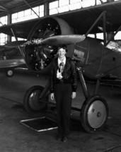Aviator Amelia Earhart stands in front of biplane Photo Print - £7.06 GBP+