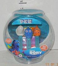 PEZ Disney Finding Dory 3 Dispenser Gift Set with usable Plastic Fish Bowl - £18.16 GBP