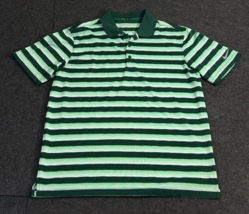 Nike Golf Tour Performance Dri-fit Men’s Polo Green White Striped Size Medium - $14.79