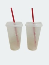 Tim Hortons Reusable Tumbler Cups with Straw | Clear Plastic Set of 2 - $20.01
