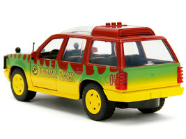 Ford Explorer Red and Yellow with Green Graphics &quot;Jurassic Park&quot; (1993) Movie 3 - £16.28 GBP