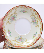 VINTAGE Set Of 5 Noritake Oradell 588 Pink Flowers Yellow Tea Saucers 5.... - $13.79