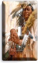 NATIVE AMERICAN INDIAN CHIEF 1 GANG LIGHT SWITCH WALL PLATE ROOM FOLK AR... - £9.47 GBP