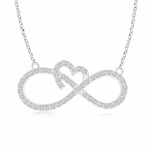 ANGARA Diamond Heart and Sideways Pendant Necklace in 14K Gold (HSI2, 0.16 Ctw) - £430.58 GBP