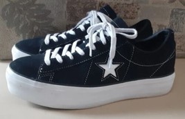 Converse One Star Platform Velvet Black Ivory Low Size 11 Sneaker U3 - $49.49