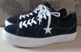 Converse One Star Platform Velvet Black Ivory Low Size 11 Sneaker U3 - £37.19 GBP