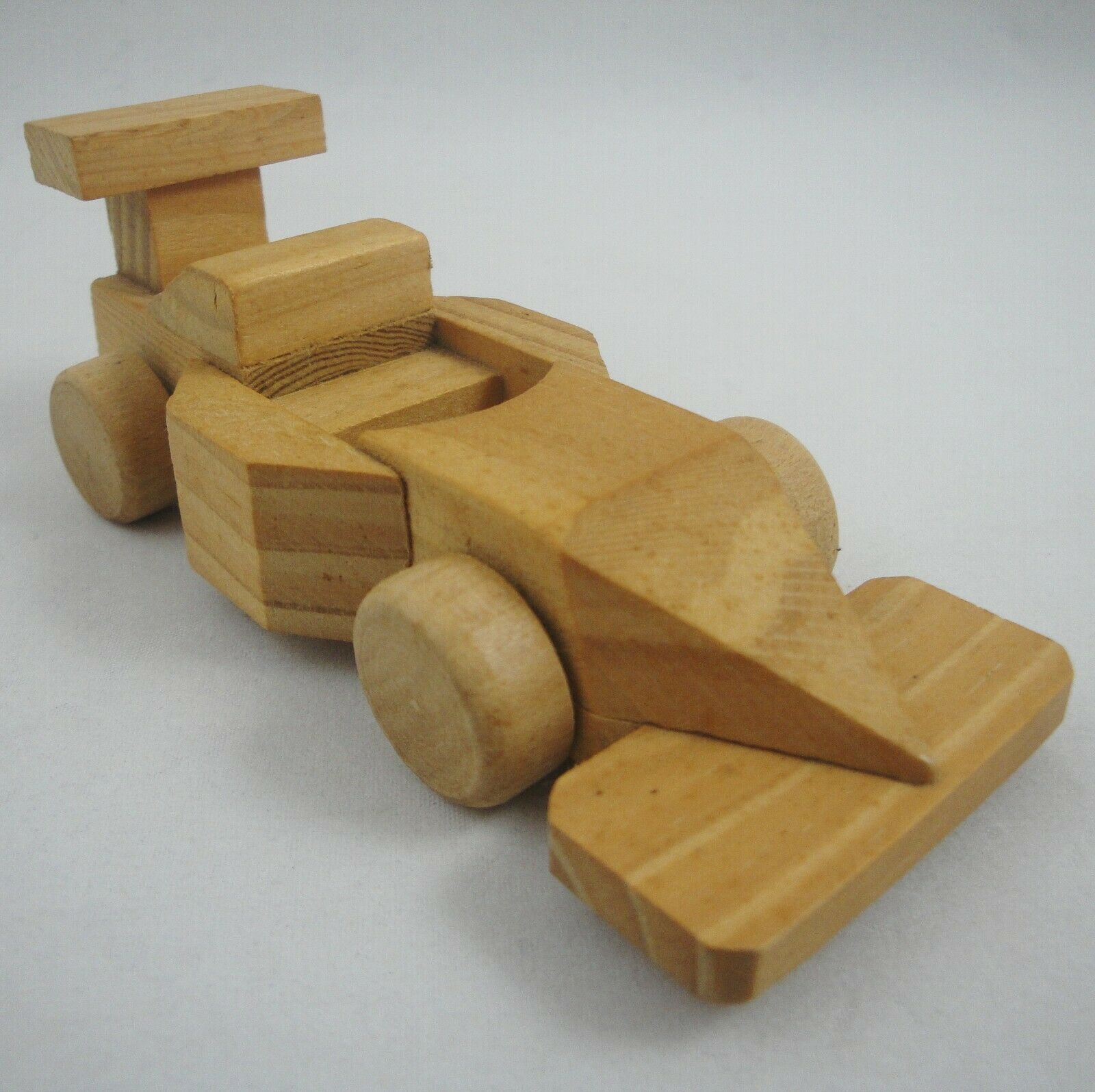 Primary image for Indy Formula 1 One Race Car Racing Toy Natural Wood Unfinished Unpainted 4" long