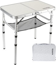 Small Folding Table 2 Foot, Portable Camping Table With Mesh Holders, - £37.90 GBP