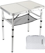 Small Folding Table 2 Foot, Portable Camping Table With Mesh Holders, - £37.64 GBP