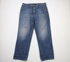 Vintage Sean John Mens 40x30 Thrashed Spell Out Baggy Loose Fit Wide Leg Jeans - £50.36 GBP