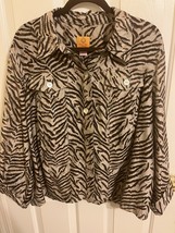 Ruby Rd. Leopard Print Button Up Blouse - $7.00