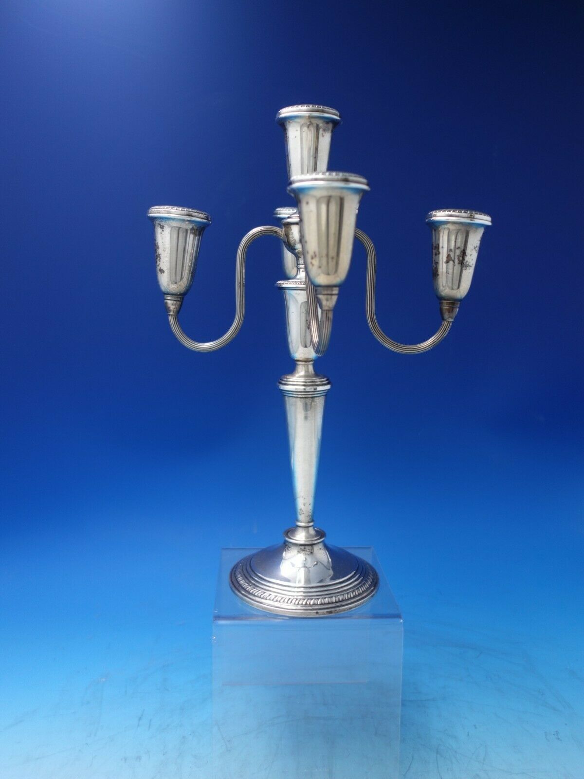Gadroon by Poole Sterling Silver Candelabra 5-Light 13" x 6 3/4" Vintage (#6200) - $484.11