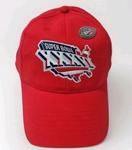 Superbowl 36 strapback Hat W Pin XXXVI NFL 2002 New Orleans Red Adjustab... - $19.75