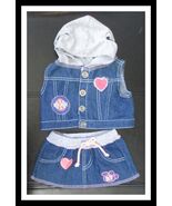Build A Bear Workshop Denim Skirt &amp; Hooded Vest Set - €16,86 EUR