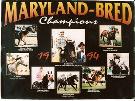 1994 - Maryland-Bred Champions Poster in New, UNUSED, MINT Condition - £19.64 GBP