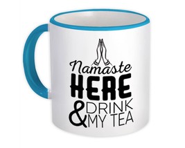 Namaste For Tea Lover Drinker : Gift Mug Peace Yoga Hot Drinks Drinking Cute Art - £12.74 GBP